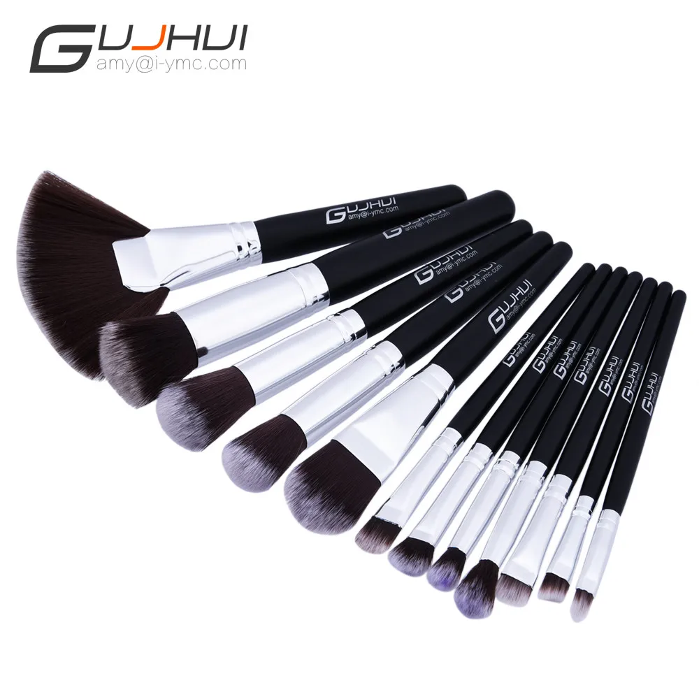 

Fashion GUJHUI 12PCS Make Up Foundation Eyebrow Eyeliner Blush Cosmetic Concealer Brushes Tools Pincel Maquiagem H30328