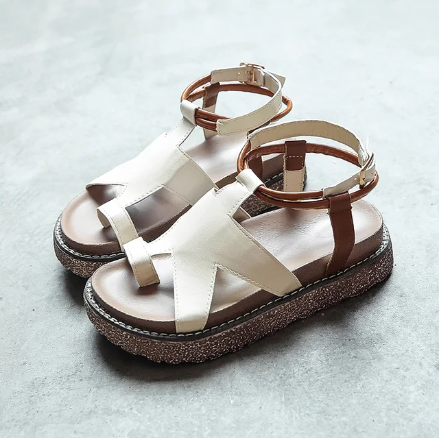Mazefeng 2018 New Trend Summer Women Sandals Wedges Buckle Ladies Simple Sandals Sweety Preppy 