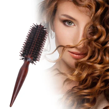 

Professional Hairdressing Barrel Curler Brushes Comb Hair Salon Styling Temperature Color Change Radial Round 2019 new