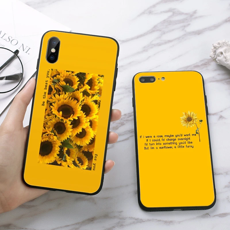 Красота желтого цвета с изображением подсолнуха силиконовый чехол для iPhone 5 SE 5S 6