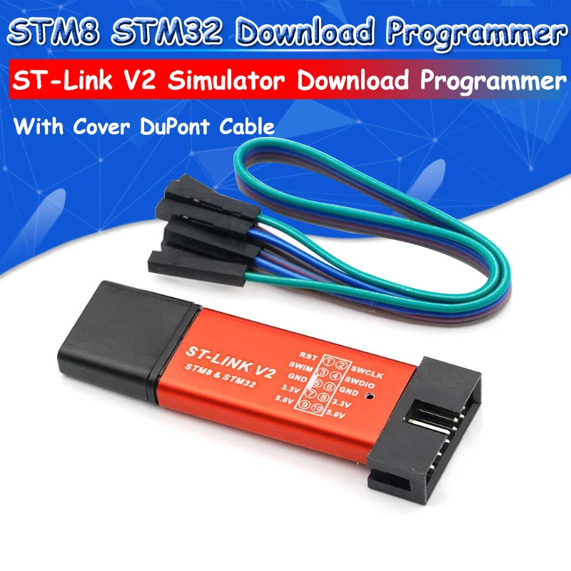 

10Pcs ST LINK Stlink ST-Link V2 Mini STM8 STM32 Simulator Download Programmer Programming With Cover