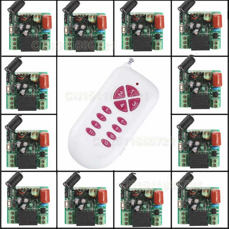 

Receiver&Transmitter RF Wireless Mini 220V Remote Control Switch 1CH Interruptor 10A Light Lamp LED SMD