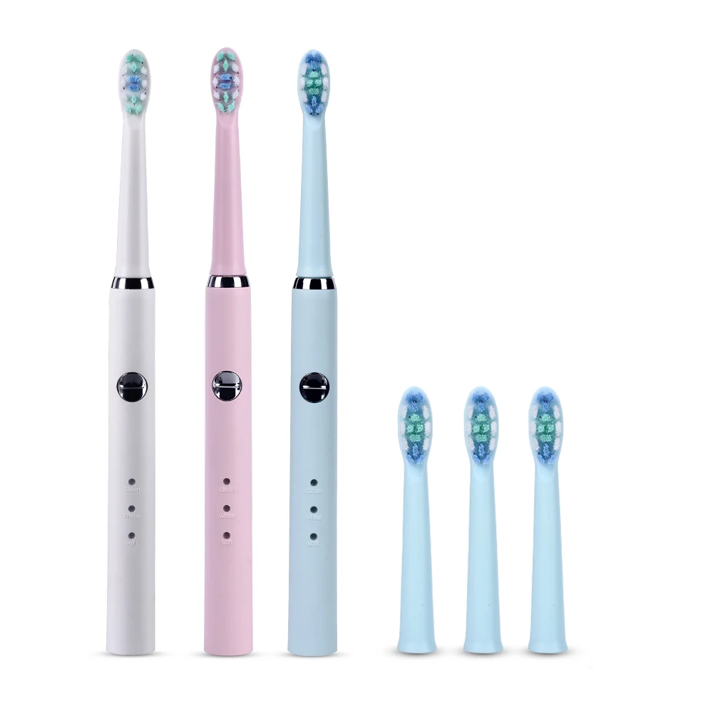 

Smart Ultrasonic Electric Toothbrush Rechargeable Oral Hygiene Sonic Electric Tooth Brush With 4 Replacement Brush Teeth Heads