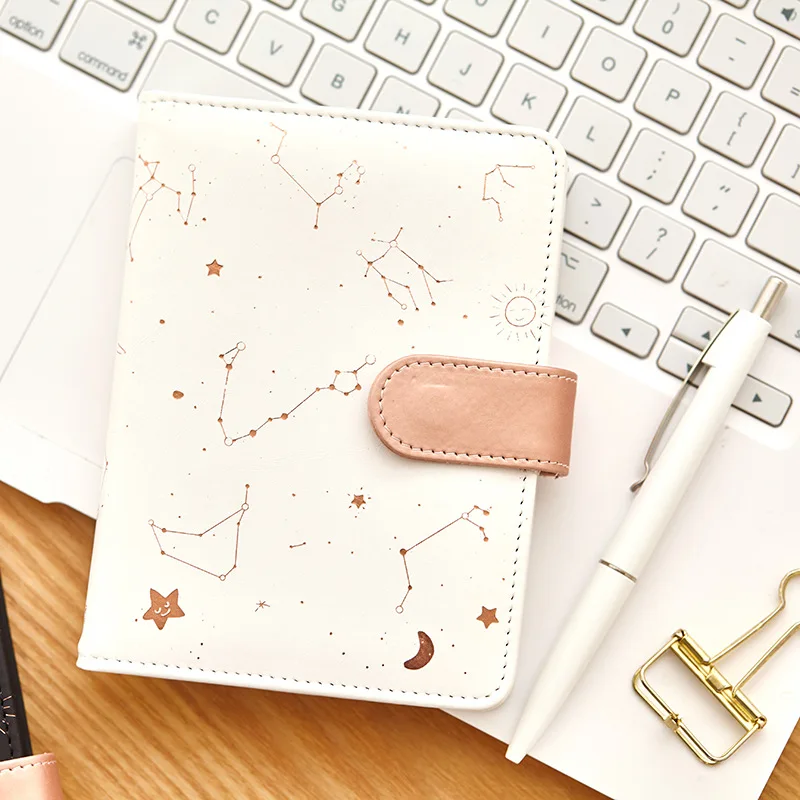 Starry Star Moon PU Leather Notebook Hardcover Paper Journal Diary Planner Notepad Stationary Kids Gift Traveler Journal