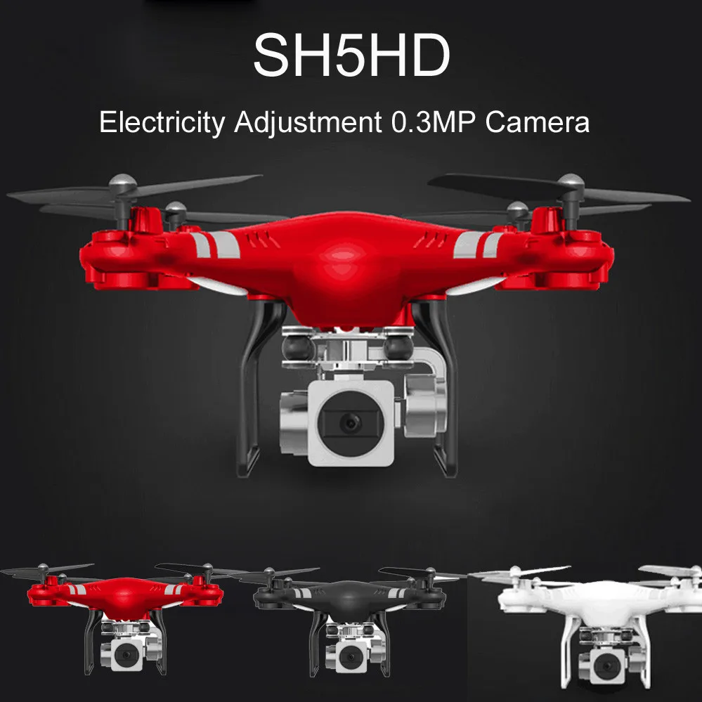 

Hiinst SH5HD 2.4G RC Quadcopter 2.4GHz 4 Channels 6 Axis Gyro RC Drone With Electricity Adjustment 0.3MP HD Camera Kid Best Gift