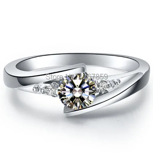 0.5Ct Briiliant NSCD красивый бриллиант Стерлинговое Серебро 925 Платиновое Покрытие