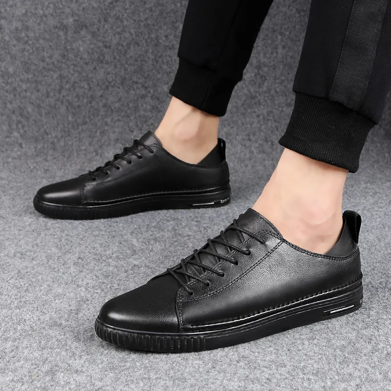 

Big size outdoor Fashion Genuine Leather Men Casual Shoes All season New Breathable Men's Handmade Flats Men loafers Shoes w4
