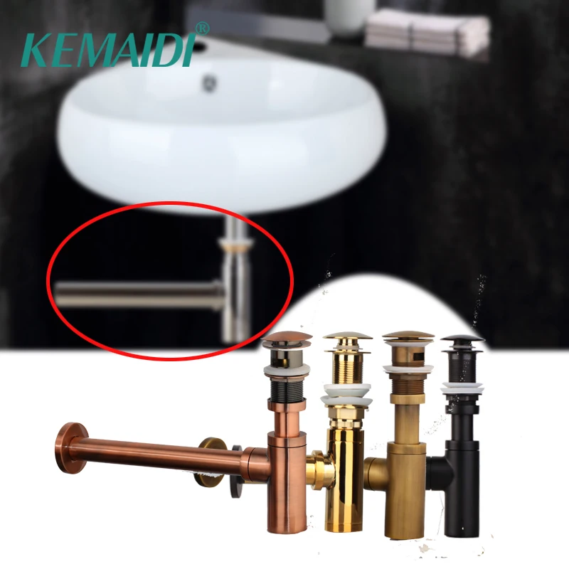 KEMAIDI لطيفة زجاجة الفخاخ المنبثقة مصرف حوض استنزاف حوض صنبور P-الفخاخ ماسورة صرف في جدار الصرف السباكة أنبوب