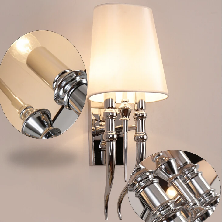 

Creative led wall lamp hotels Modern Iron wall lamps Dining Living room bedroom double head AC85-265V Sconce Light fixtures