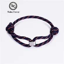 Горячая распродажа Новые простые регулируемые цветные веревочные браслеты для мужчин и женщин шарм Высокое качество Выживания Плетеный веревочный браслет мужской обруча Pulseras
