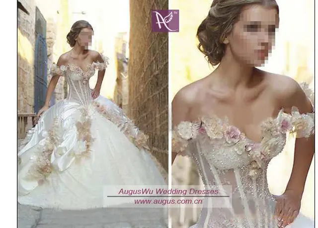 On Sale 01 Sexy See Through Corset Beautiful Off Shoulder Ball Gown Wedding Dress custom made-in