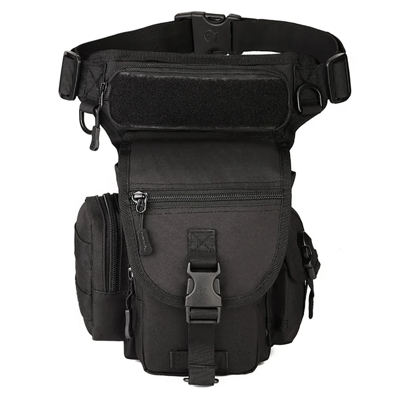 Мотоциклетная сумка для мотоциклиста, сумка через плечо, камуфляжная сумка, высокое качество, набедренный пояс, Мужская нейлоновая поясная сумка - Цвет: Black