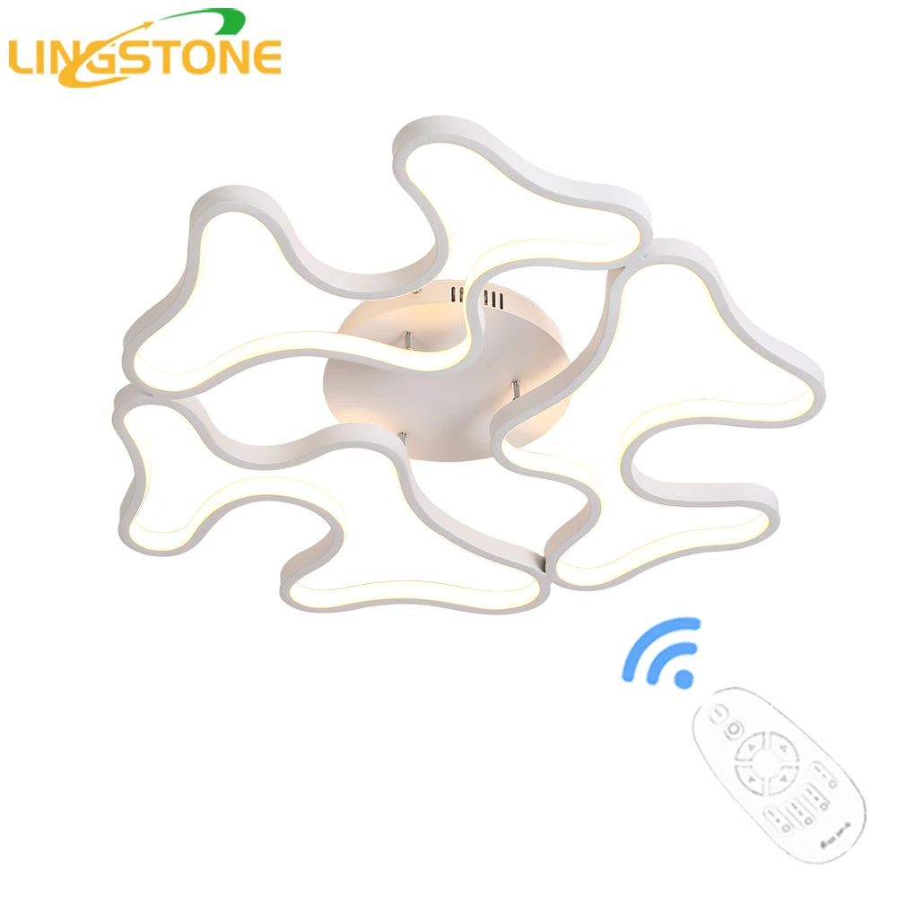 

Led Ceiling Lights Modern Lamp Aluminum Remote Control Dimming Lighting Fixture Living Room Bedroom Restaurant Dining Room Light
