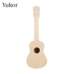 DIY Гавайская гитара Tilia укулеле сырой древесины Цвет детей собрать DIY Ukuleles