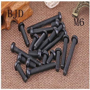 

50PCS-M6*8/10/12/15/20/25/30/35/40/45/50mm black round plastic screws round head round nylon screws pan head plastic screws