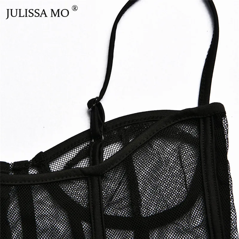 Julissa mo Сетчатое просвечивающее сексуальное летнее платье, женское облегающее мини-платье на бретельках, женские бандажные вечерние короткие платья