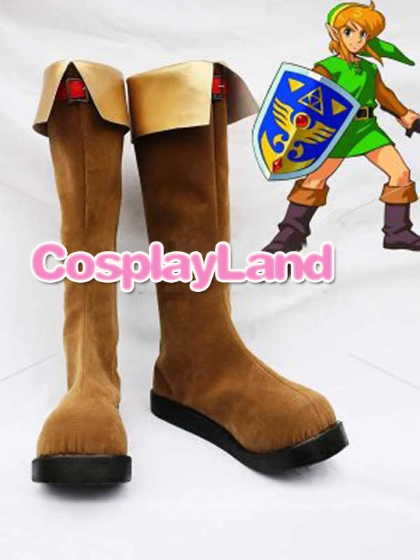 The Legend of Zelda Link Brown Cosplay Boots Shoes Anime Party Cosplay