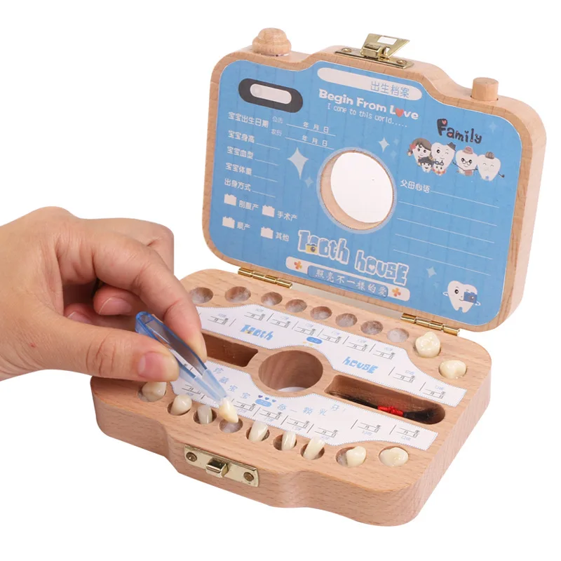 Деревянный Творческий Камера Стиль коробка для выпавших детских зубов молоко коробка для хранения зубов милый зуб Коробка органайзер для