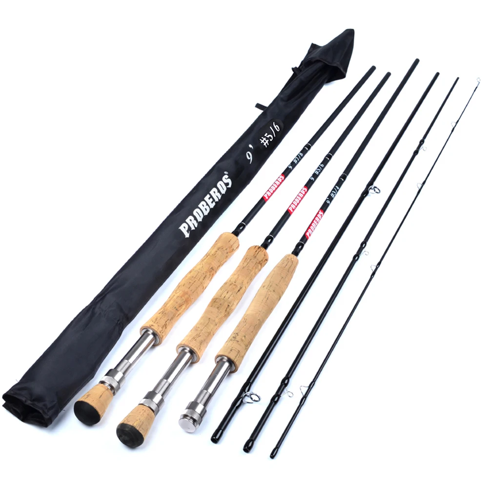 Fly Fishing Rod Carbon Fiber 9FT 2.7M 4section Fishing Rod Line wt 5/6