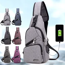 Мужская деловая сумка через плечо с usb зарядкой, высокое качество, водоотталкивающая сумка через плечо, нагрудная сумка, сумка на молнии для мужчин