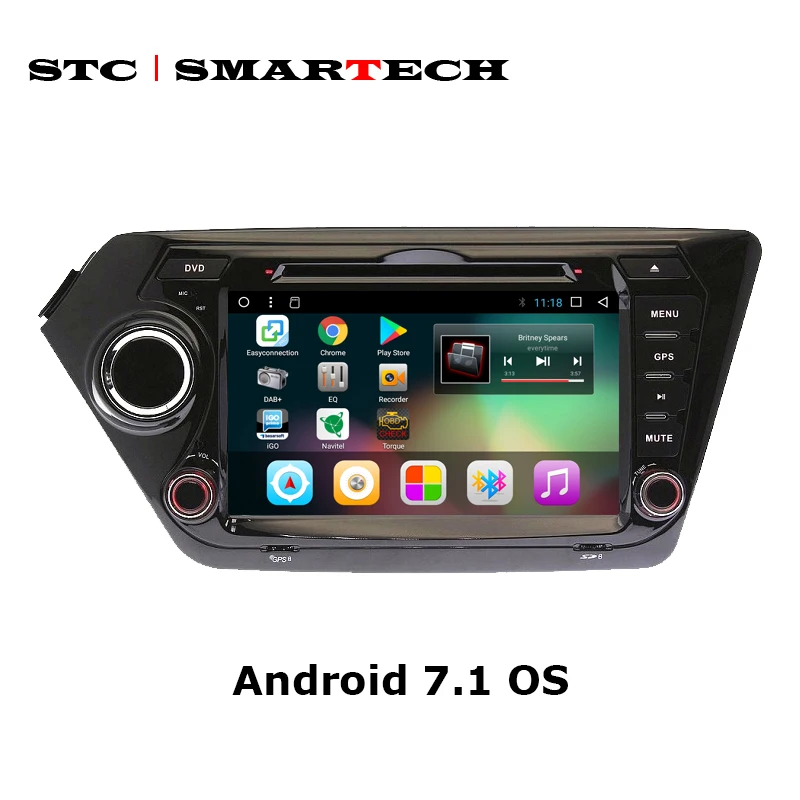 

SMARTECH 8 inch 2 Din Android 8.1 Car Radio GPS Navigation For KIA RIO K2 2010-2015 Car DVD Player Support TPMS Wifi 3G OBD DAB+