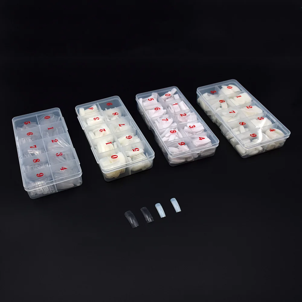 

False Nail Tips 500PCS Natural Capsule Ongle Transparent Fake Nails Overhead Manicure Acrylic Detachable French Nail Tips