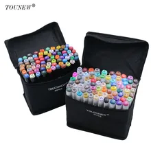 TOUCHNEW 60/80 Color Dual Head Art Marker Set Alcohol Sketch Markers Pen for Artist Drawing Manga Design Art Supplier
