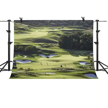 

MTMETY Golf Course Backdrop Green Grass Lawn Backdrop Outside Video Studio Photography Vinyl Props