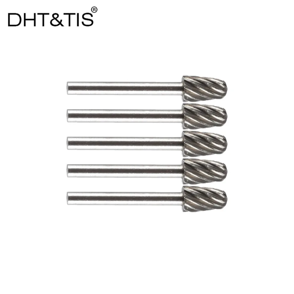 DHT&TIS 5pieces Rotary Burr Mill Cutter Routing Router Bit for Drill