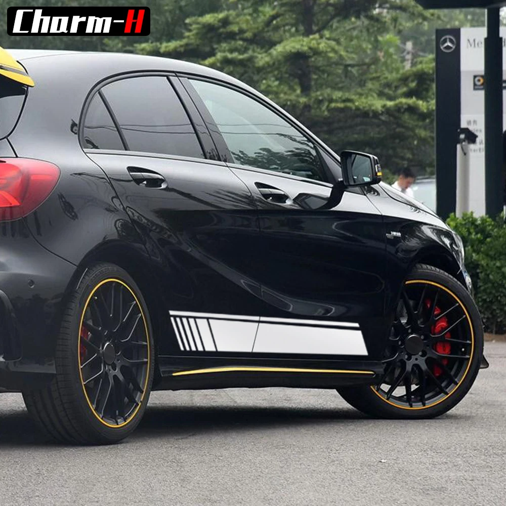2018 جديد طبعة 1 نمط الجانب تنورة سباق شريط الفينيل ملصقات مصورة لمرسيدس بنز W176 فئة A180 A200 A250 a45 AMG 2018 جديد طبعة 1 نمط الجانب تنورة سباق شريط الفينيل ملصقات مصورة لمرسيدس بنز W176 فئة A180 A200 A250 a45 AMG