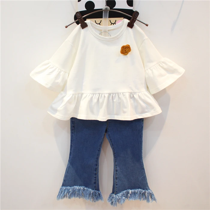 

[Bosudhsou.] #K-82 Hot Sale Summer Girl T Shirt Three Quarter Batwing Loose T-shirts Kids Clothes Children Clothing Fashion Tops