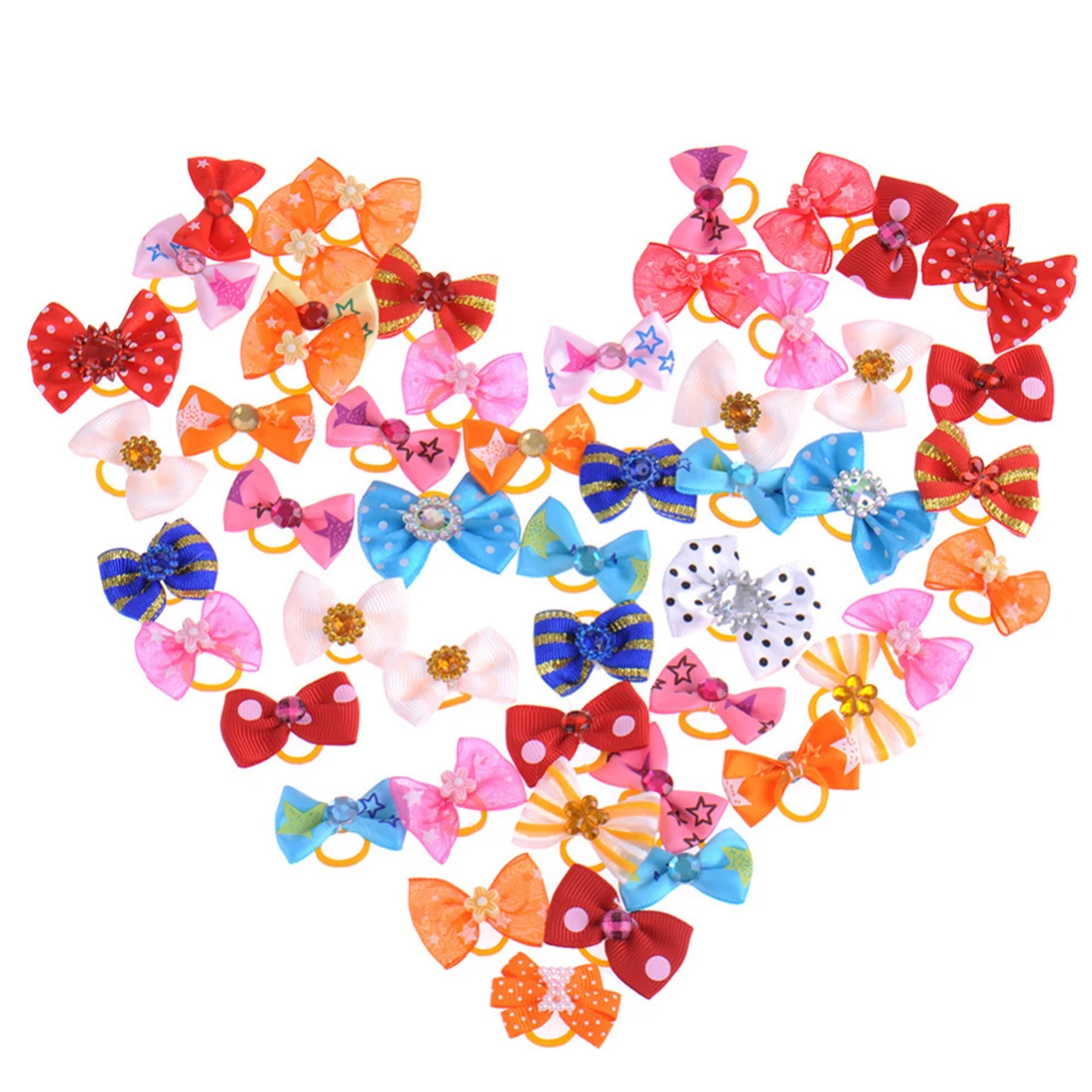 

20/50/100 Pcs/Lot Handmade Pet Grooming Accessories Products Dog Bow 6 Choices Hair Little Flower Bows For Dogs Charms Gift