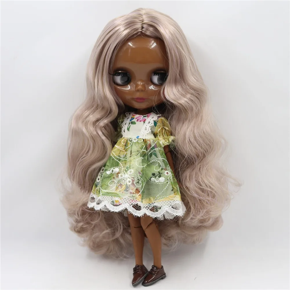 Lindy – Premium Custom Neo Blythe Doll with Multi-Color Hair, Black Skin & Shiny Cute Face 2