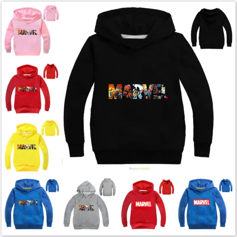 Garçons Enfants Marvel Comics Noir Spiderman à capuche Sweat à Capuche Top Pull Sweater