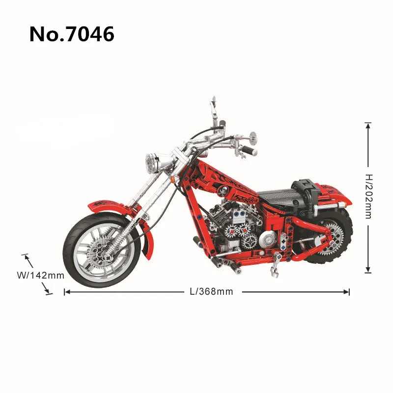 

New DIY 568pcs Technic series Cruising motorcycle Building Blocks Bricks Compatible with Toys for Children kids Gift