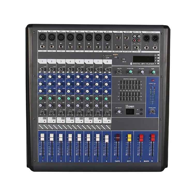 

8 channels 16 dsp mixer professional console stage performance conference audio USB mixer with USB