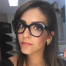 Модные очки прозрачные квадратные очки женские ретро оптические оправы прозрачные линзы заклепки черные близорукость круглые очки