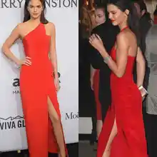 2017 Berühmtheits-roter Teppich Abendkleider Kendall Jenner Mermaid Eine Schulter Backless Satin Lange Abschlussball-partei-kleider Vestidos