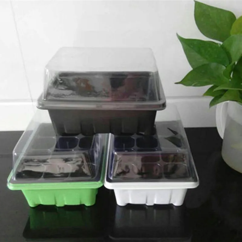 

WCIC 1 Set 12 Hole Nursery Pots Plant Seeds Grow Box Tray Insert Propagation Seeding Case Flower Pot Plug Plant Trays