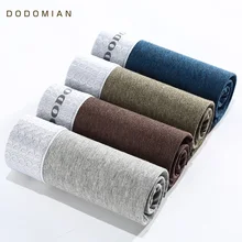 DO DO MIAN Нижнее Белье Мужское Роскошный Боксер Широкий Пояс Высокое Качество Трусы Мужские Хлопок Боксеры 4 шт/упак Больший Размер L XL XXL XXXL 4XL