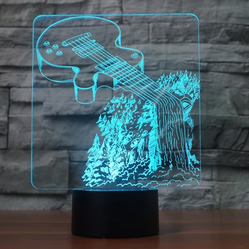 

Flowing guitar 7 Changing Colors 3d illusion night lamp