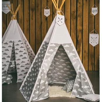 

Grey cloud design kids play tent indian teepee children playhouse children play room teepee