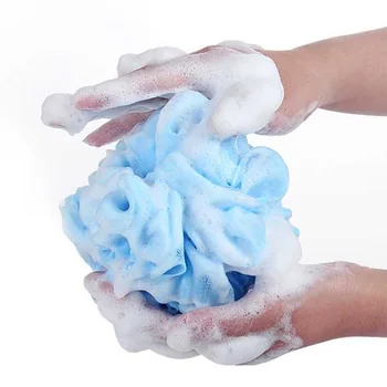

2pcs/10pcs Soft Body Bubbles Sponge Bath Ball Nylon Scrubber Loofah Mesh Net Ball Cleaning Bath Sponge Multi-color Shower Flower