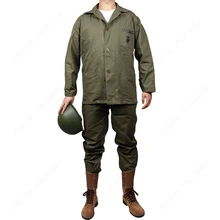 WWII США USMC зеленый HBT Униформа куртка рубашка и брюки США/501104(без шлема, без обуви