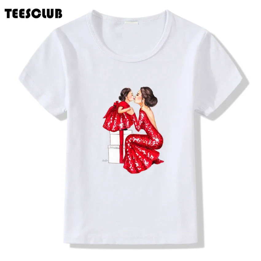 Новая модная футболка Brnad с принтом для мамы и дочки детские модные летние топы, Детская футболка с короткими рукавами для девочек одежда Tumblr - Цвет: C11