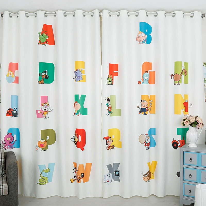Bande Dessinee Coreenne Lettre Animal Blackout Rideaux Enfants Enfants Chambre Bebe Chambre Rideau De La Fenetre De La Chambre Cortain Pour Garcons Filles Aliexpress