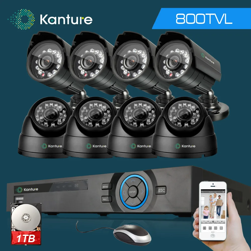 Kanture HD 800TVL в/Открытый безопасности Камера Системы 1080 P HDMI DVR CCTV Товары теле и