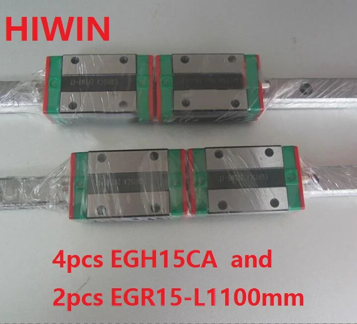 

2pcs 100% original Hiwin linear guide rail EGR15 -L 1100mm + 4pcs EGH15CA linear block for CNC router