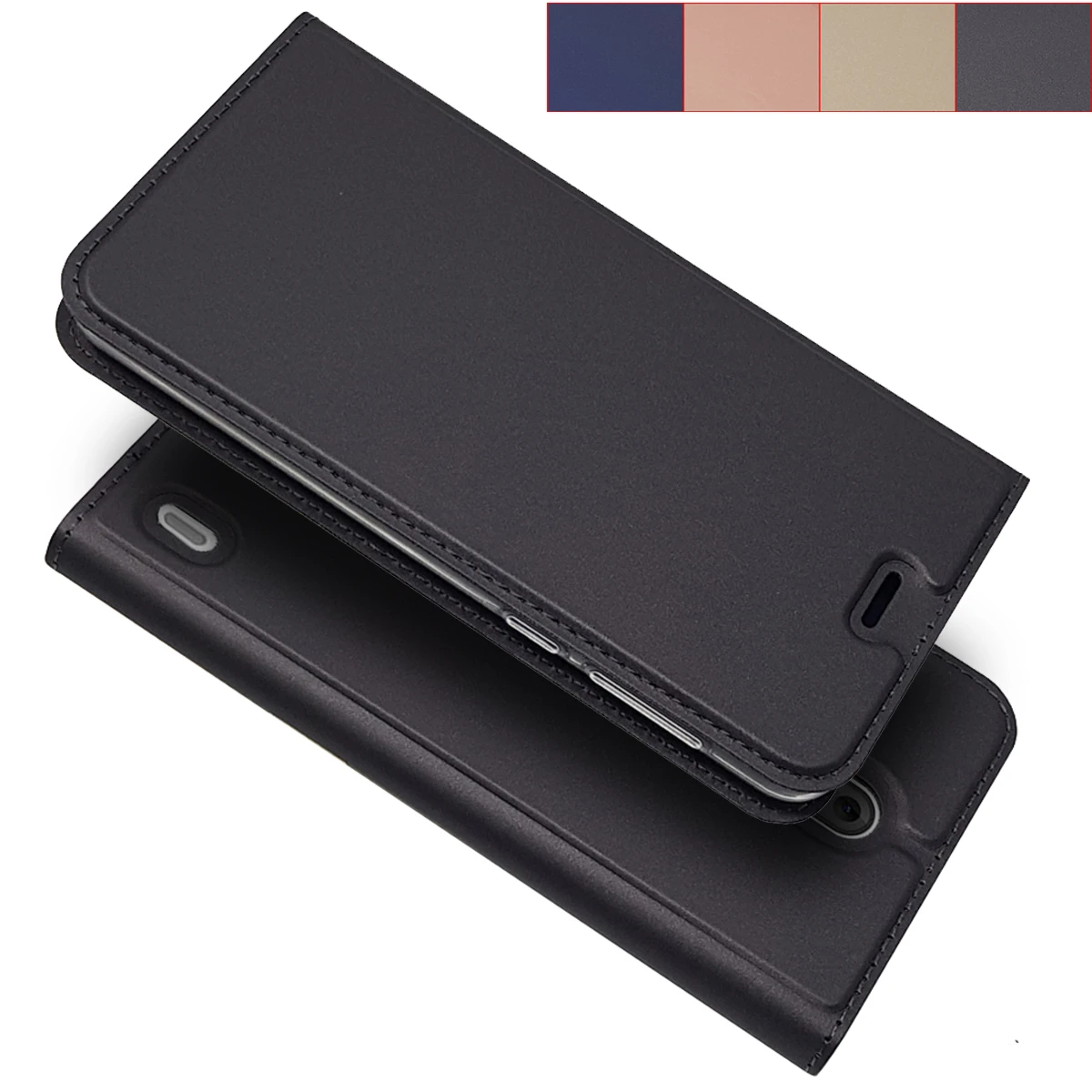 

Matte Wallet Case for Nokia 2 Case Flip Cover Case for Nokia 2 Nokia2 Magnetic adsorption Protective Cover business style