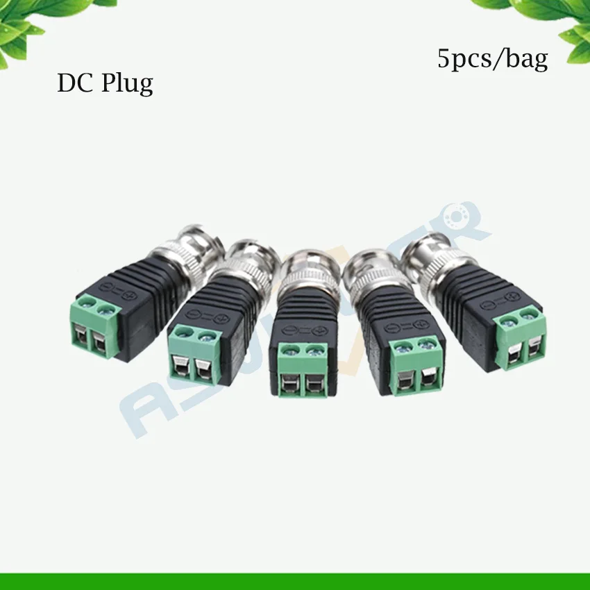 

5PCS BNC Male CCTV Video Adapter Coaxial Coax Balun Camera TV Connector